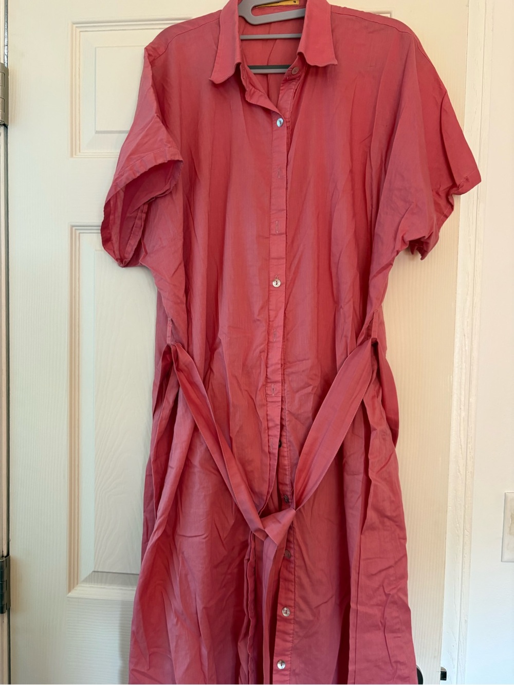 Women's Button-Front Shirt Dress in Rose